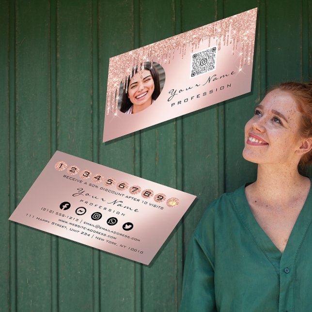 Carte de fidélité 10 Punch Crown Argent QR Logo Ph (Loyalty Card 10 Punch Crown Silver QR Logo Photo)