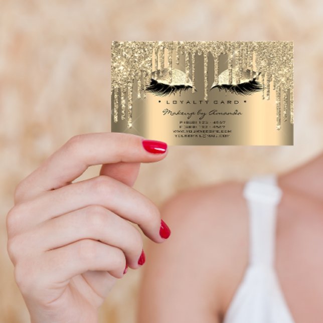 Carte de fidélité 6 Beauté Salon Lash Spark Gold D (Créateur téléchargé)