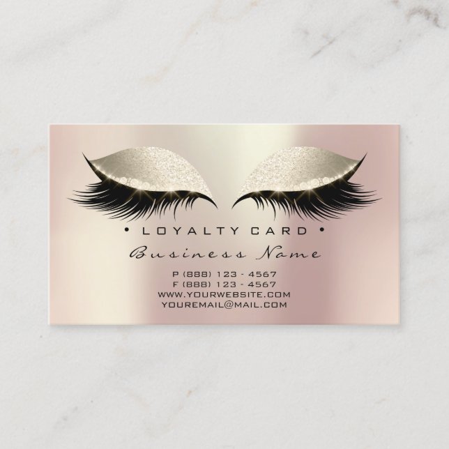 Carte de fidélité 6 Beauté Salon Lashes Ivory Pink (Devant)
