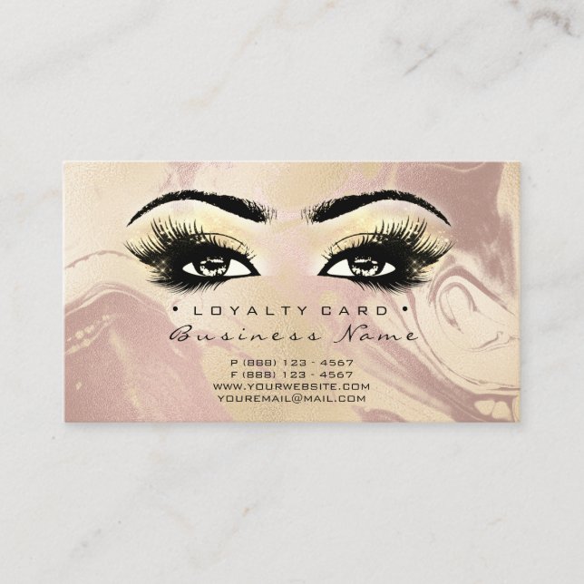 Carte de fidélité 6 Beauté Salon Lashes Maquillage (Devant)