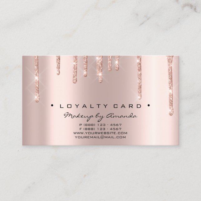Carte de fidélité 6 Beauté Salon Lashes Rose Gold  (Devant)