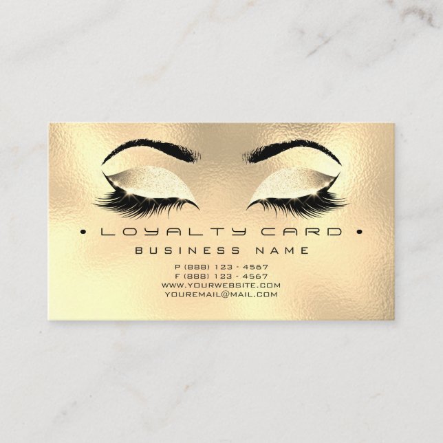 Carte de fidélité 6 Beauty Salon Maquillage Verre  (Devant)