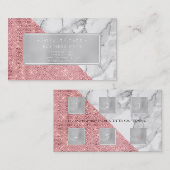 Carte de fidélité 6 Punch Client Beauté Salon Lèvr (Devant / Derrière)