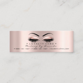 Carte de fidélité 6 Punch Maquillage Coeur Rose Or