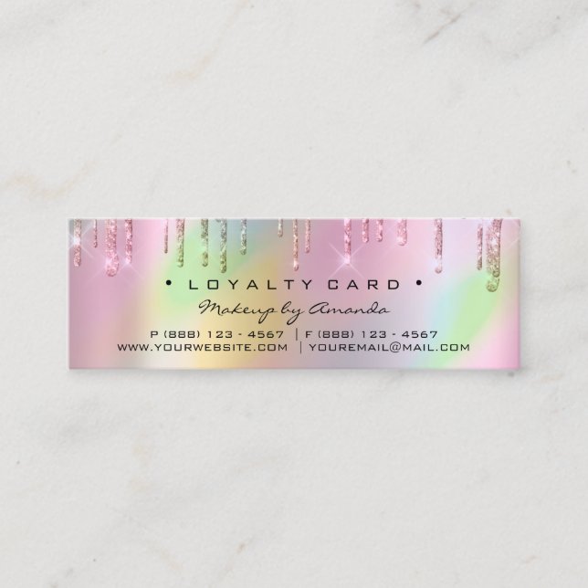 Carte de fidélité 6 Punch maquillage Holographique (Devant)