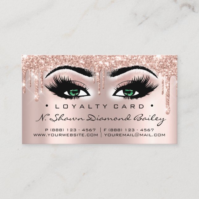 Carte de fidélité 6 Punch Maquillage Lash Coeur Ro (Devant)