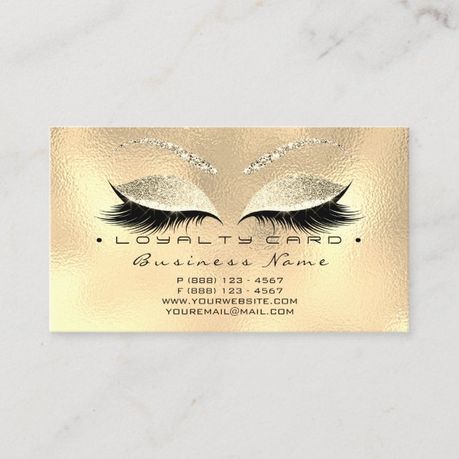 Carte de fidélité 6 Salon de beauté Lash Gold Cham (Devant)