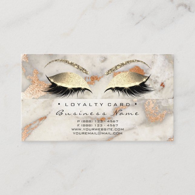 Carte de fidélité 6 Salon de beauté Lash Marbre Co (Devant)