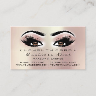 Carte de fidélité 6 Salon de beauté Lash Peach Ros