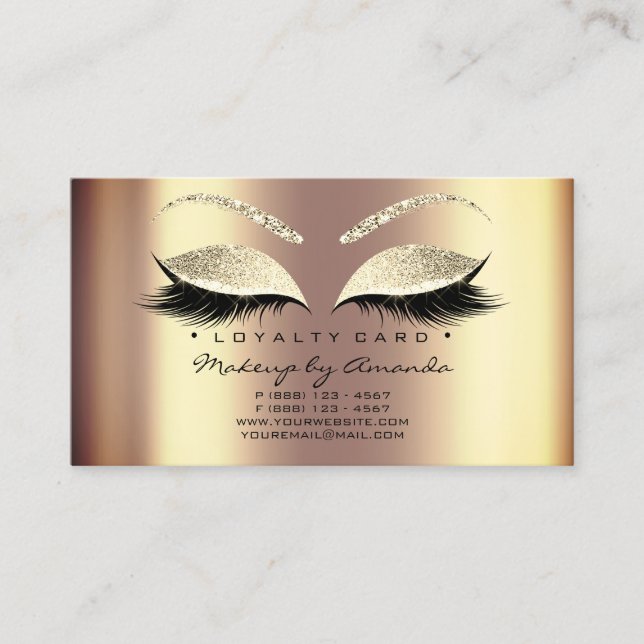 Carte de fidélité 6 Salon de beauté Lash Sepia Hon (Devant)