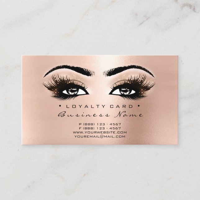Carte de fidélité 6 Salon de beauté Lashes Rose de (Devant)