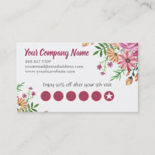 Carte de fidélité à la clientèle d'Elegant Spr
