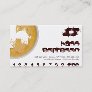 Carte de fidélité à poinçonner Café Salon de thé