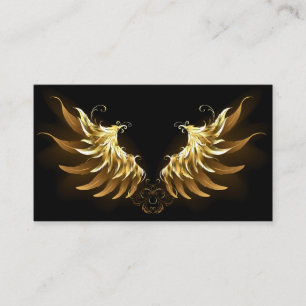 Carte De Fidélité Ailes d'Ange d'or sur arrière - plan noir