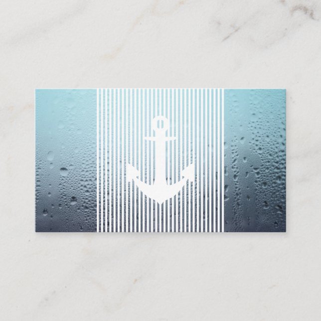 Carte De Fidélité ancre nautique monogramme de brume d'eau (Devant)