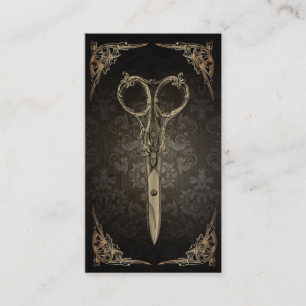 Carte De Fidélité Antique Ciseau Vintage cheveux Styliste Loyauté Pu