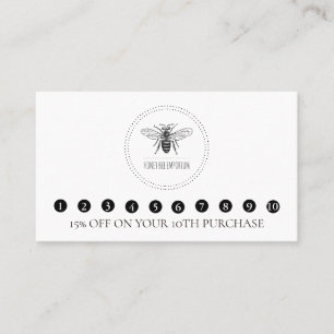 Carte De Fidélité Apiary simple Honey Bee Logo