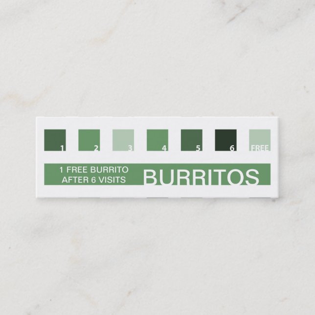 Carte De Fidélité Appréciation de client de BURRITOS (carrés de mod) (Devant)