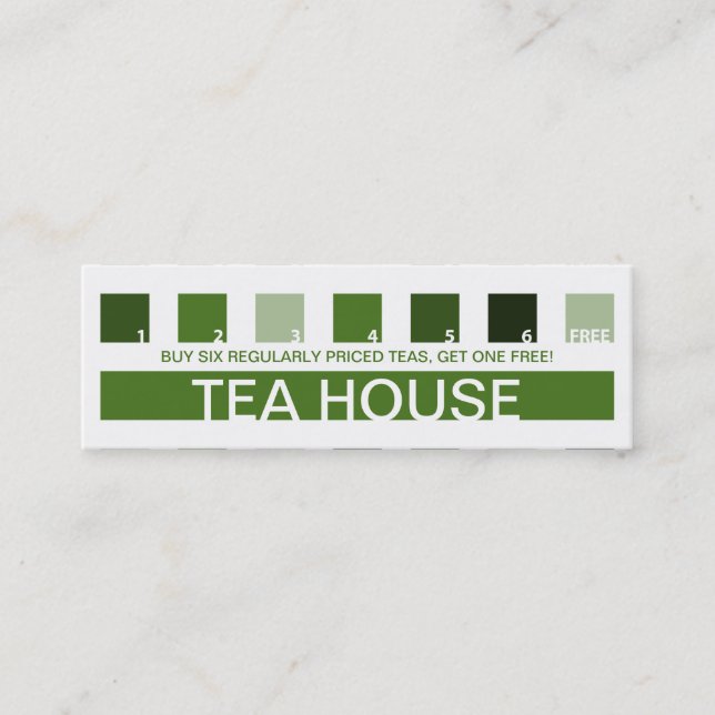 Carte De Fidélité appréciation des clients de TEA HOUSE (carrés de m (Devant)