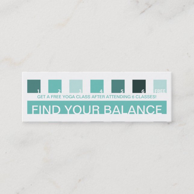 Carte De Fidélité appréciation du client YOGA (carrés mod) (Devant)