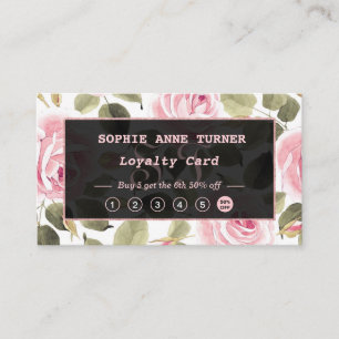 Carte De Fidélité Aquarelle moderne Floral Rose Gold Maquillage Arti