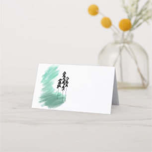 Carte De Fidélité Arbre vert scandinave art simple menthe moderne
