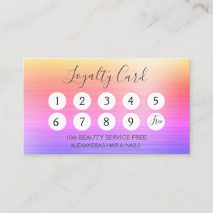 Carte De Fidélité Arc-en-ciel Business Foil Loyalty Punch