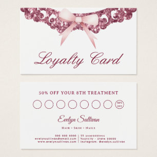 Carte de fidélité arc rose vintage cadre de partie