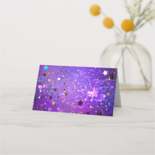 Carte De Fidélité Arrière - plan de feuille violet avec étoiles