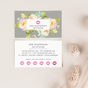 Carte De Fidélité Artiste de maquillage de beauté florale moderne
