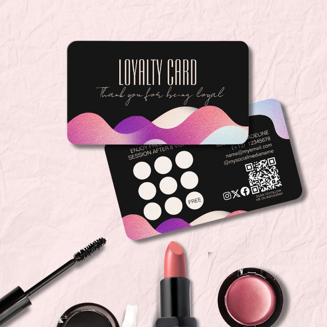Carte De Fidélité Artiste de maquillage Motif moderne Blush Pink (Créateur téléchargé)