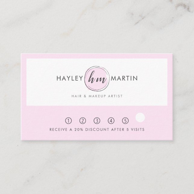 Carte De Fidélité Artiste de maquillage / Salon de beauté Logo perso (Devant)
