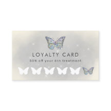 carte de fidélité aux papillons gris