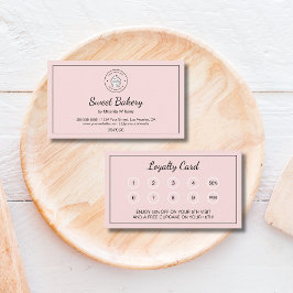 Carte De Fidélité Bakery Custom Logo Pink Business Reward