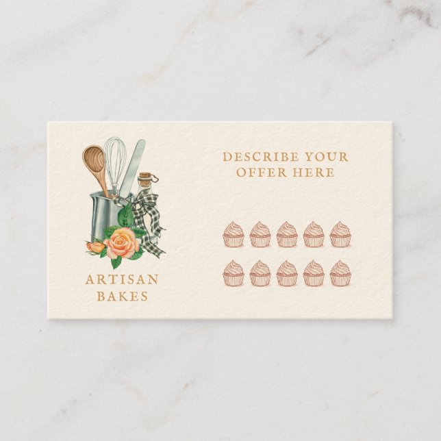 Carte De Fidélité Baking Utensils Bakery Baker (Devant)