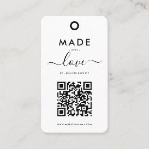 Carte De Fidélité Balises de produit de script simple - noir et blan