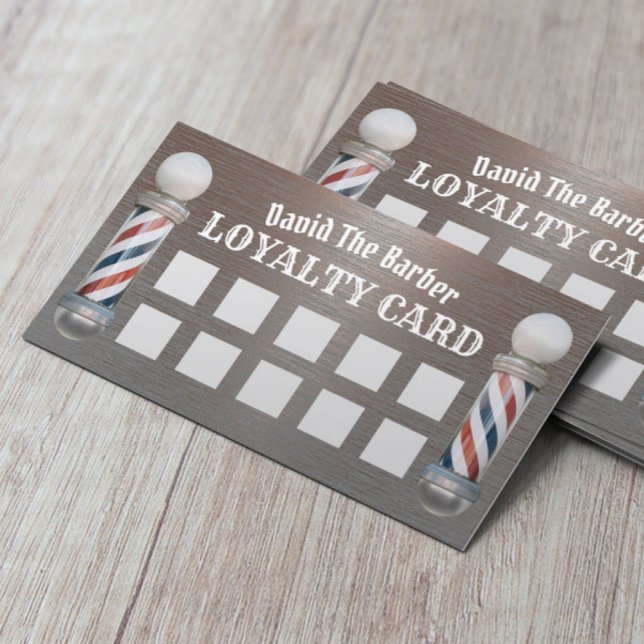 Carte De Fidélité Barber Shop Barbershop Professional Loyauté en mét (Créateur téléchargé)