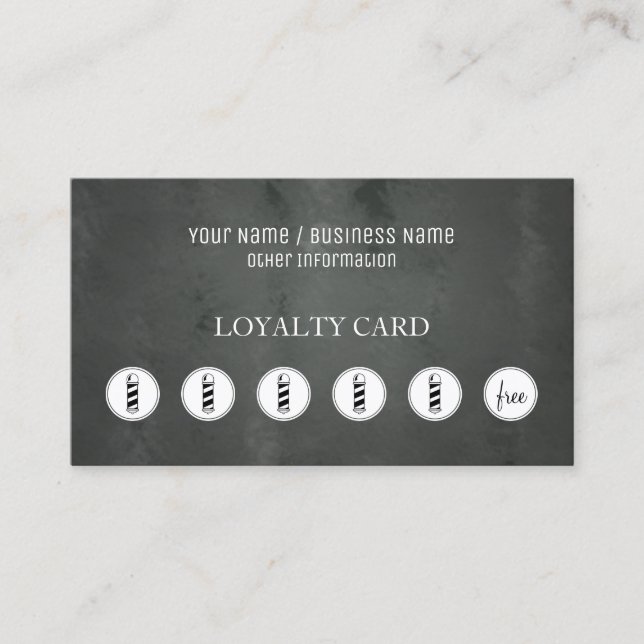 Carte De Fidélité Barber Shop Loyalty Puncard (Devant)