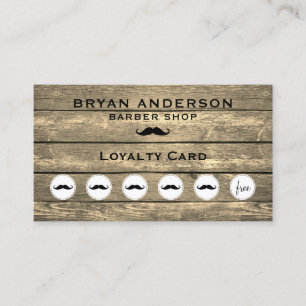 Carte De Fidélité Barber Shop Rustic Loyalty Punch Card
