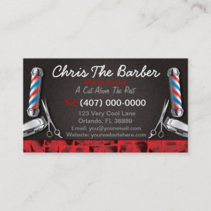 Carte de fidélité Barbershop (Poteau de barbier et