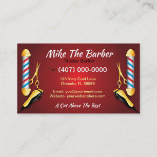 Carte de fidélité Barbershop (Poteau de barbier et