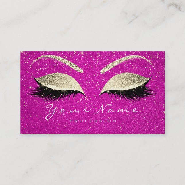 Carte de fidélité Beauté 10 Lash Hot Pink Gold Cro (Devant)