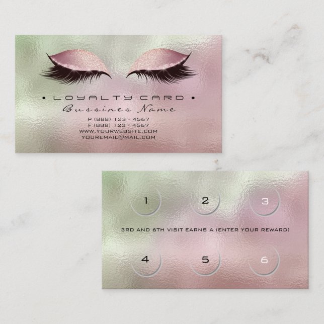 Carte de fidélité Beauté Salon Maquillage Blush Ro (Devant / Derrière)