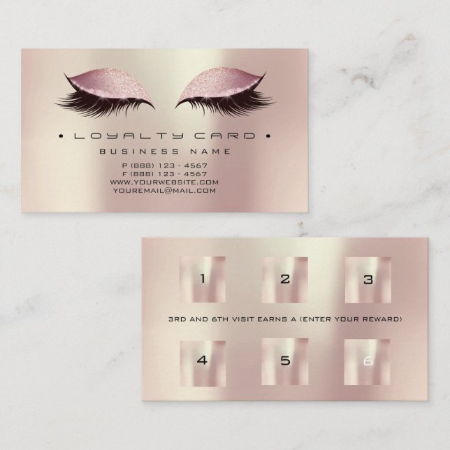 Carte de fidélité Beauté Salon Maquillage Poudre R (Devant / Derrière)