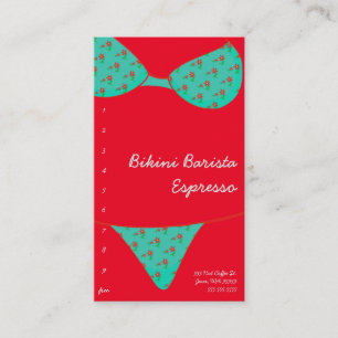 Carte De Fidélité Bikini Barista Espresso Drive-Thru Rouge