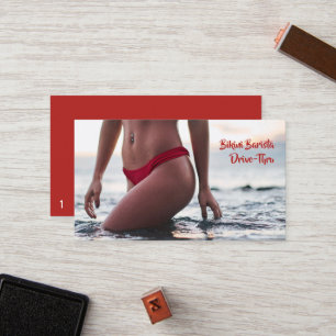 Carte De Fidélité Bikini Belly Barista Café Horizontal Drive-Thru