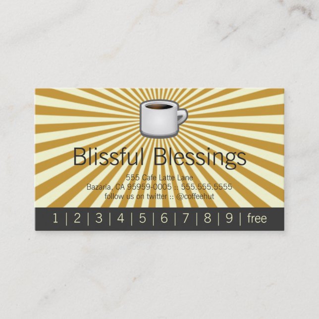Carte De Fidélité Blessful Burst avec Logo Drink Puncard (Devant)