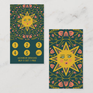 Carte De Fidélité Boho Illustré 5 élégant et brillant