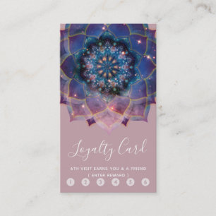 Carte De Fidélité Boho Nebula Bloom   Conception de Mandala