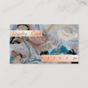 Carte de fidélité Bokeh en marbre élégant